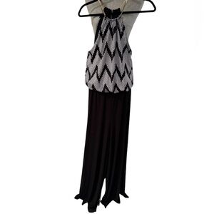 Dress Barn wide leg  jumpsuit. Gorgeous gold chain neckline. Elastic waist.Sz XL